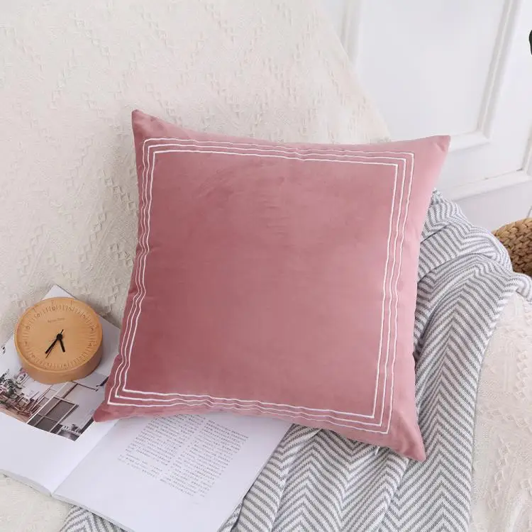 Solid color light luxury lattice wind pillow set of Dutch cashmere solid color sofa decorative cushion cover Pillow Cover