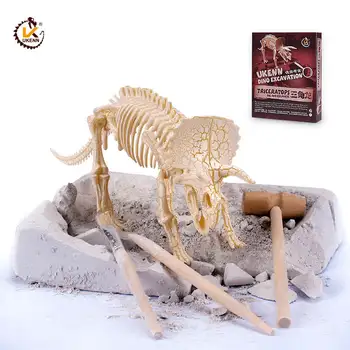 

UKEN Dinosaurs Skeleton Dig It Out Kits Excavation Toys 3D Puzzle Educational Archaeological Toys T- Rex Dino