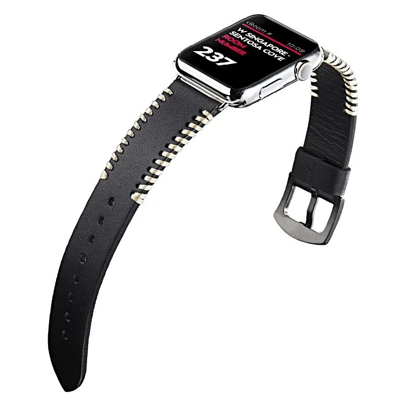 Ремешок для Apple Watch Band 42 мм iwatch Series 5 4 кожаный браслет растительного дубления