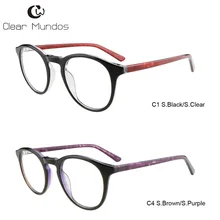 Прозрачные MUNDOS современные женские круглые очки от миопии очки мужские винтажные очки с ацетатными линзами без рецепта очки для LG037