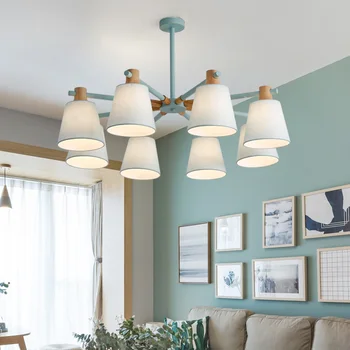 

New Arrival LED Chandeliers For Living Room Bedroom colors lampshade Nordic Style Hanging Lights Para Sala De Jantar Home Lamp