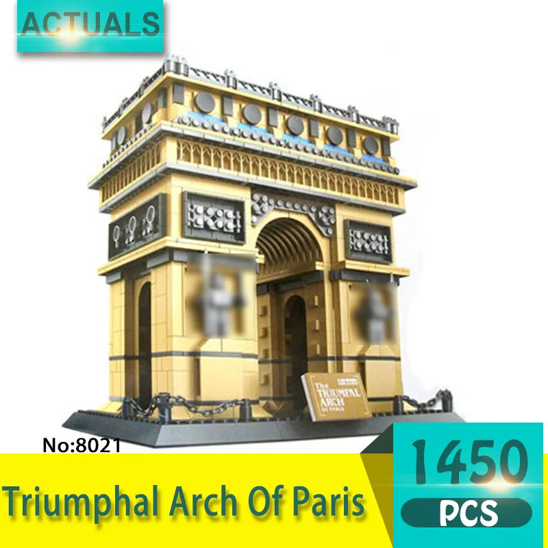 

wange 8021 1450Pcs Street View series Triumphal Arch Of Paris Model Building Blocks Set Creative Bricks Toys For Children Gift