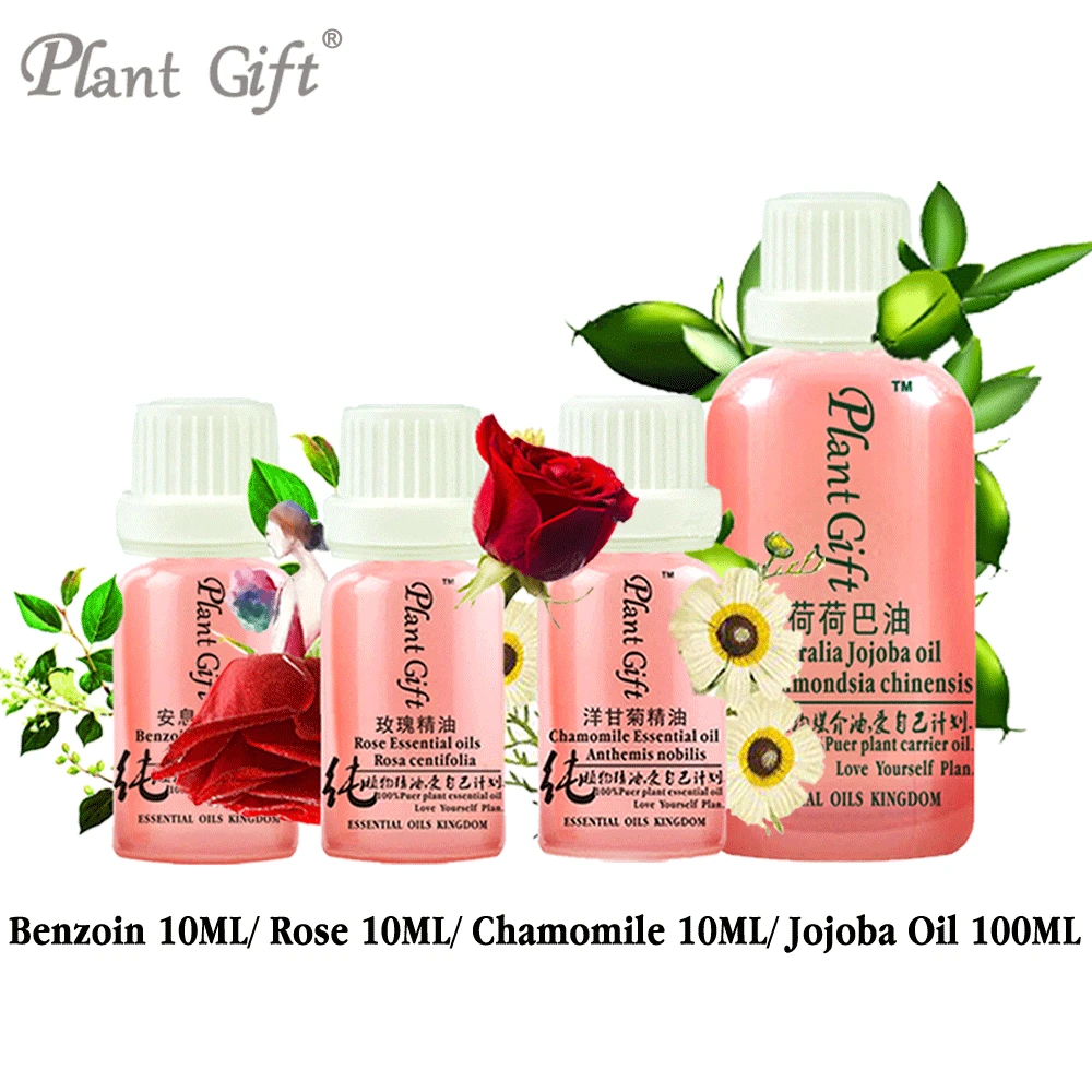 

Free Shopping 100% Pure Plant Essential Oils Benzoin / Rose / Chamomile / Jojoba Oil Vietnam Imports Restore Elasticity Body