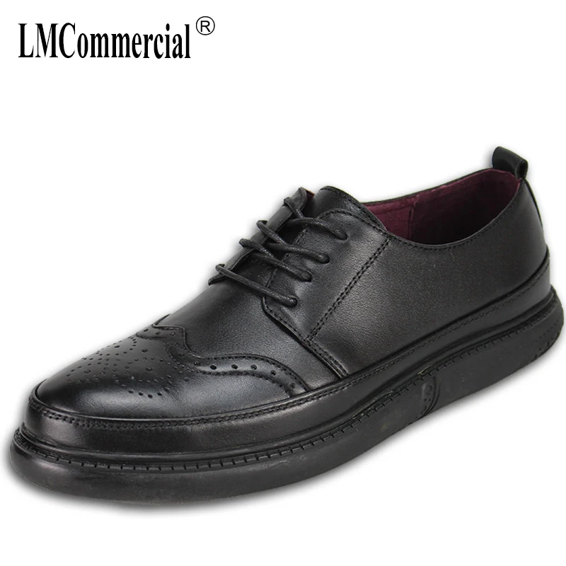 

2018 new Genuine leather business men block men's shoes all-match cowhide casual shoes men breathable sneaker fashion Leisure