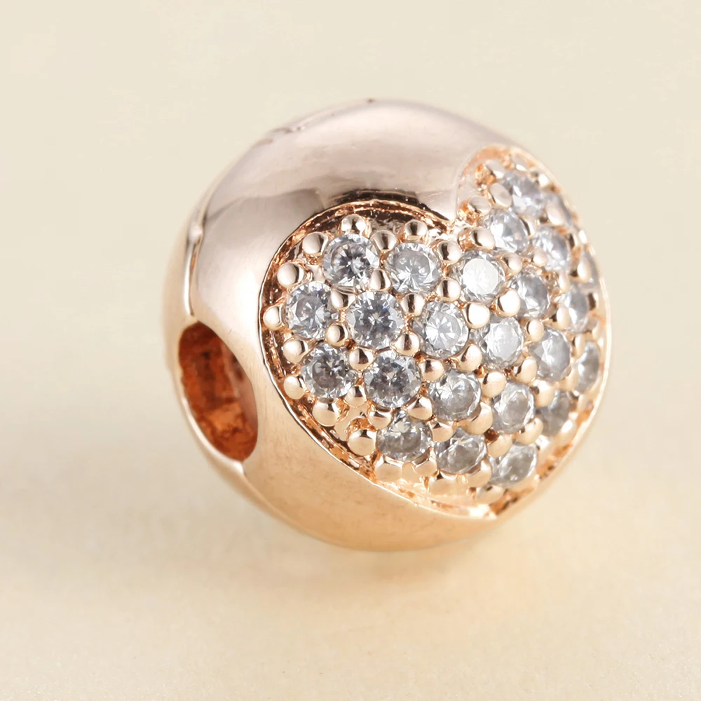 

Pandulaso Rose Gold Charm Love Of My Life Clip Beads for Jewelry Fit Original Sterling Silver Bracelets For Woman DIY