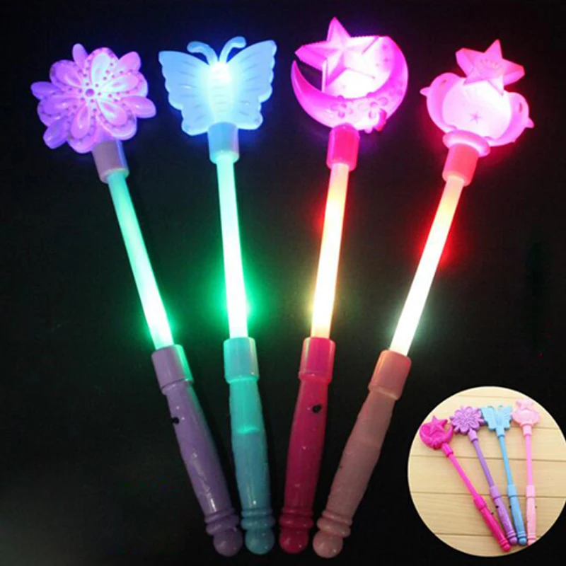 

LED butterfly star Stick Colorful Flashing Batons Red Green Blue Light-Up Stick Festival Party Decoration Led Kids Toy