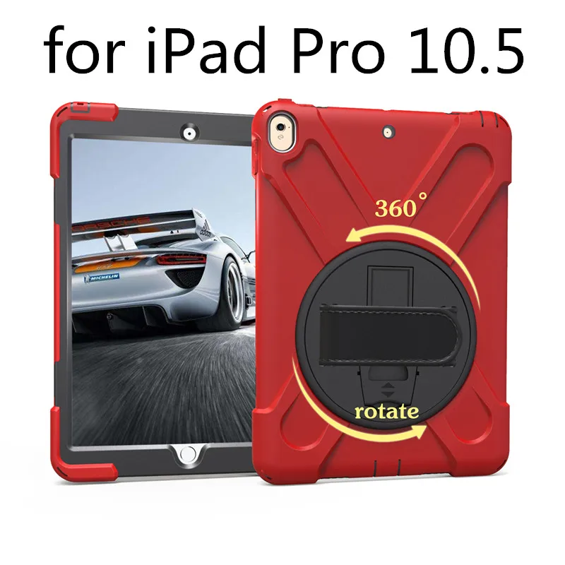 Чехол для Apple New iPad Air Pro 10,5 дюймов ': A1701 A1709. Детский безопасный противоударный защитный мягкий силиконовый+ жесткий чехол - Цвет: Red-haidao-10.5