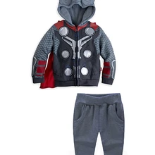 Спортивный комплект хлопковой одежды для мальчика «Мстители», детские толстовки «Железный человек»+ штаны, костюм из 2 предметов, одежда для маленьких мальчиков