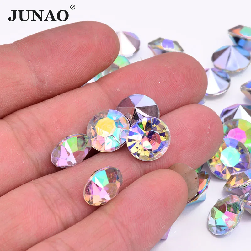 Прозрачные круглые стразы JUNAO для свадебных торжеств акриловые камни с