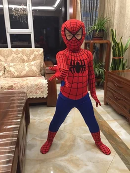 

Red and blue spider-man kids adult superhero lycra spiderman pattern zentai halloween costume