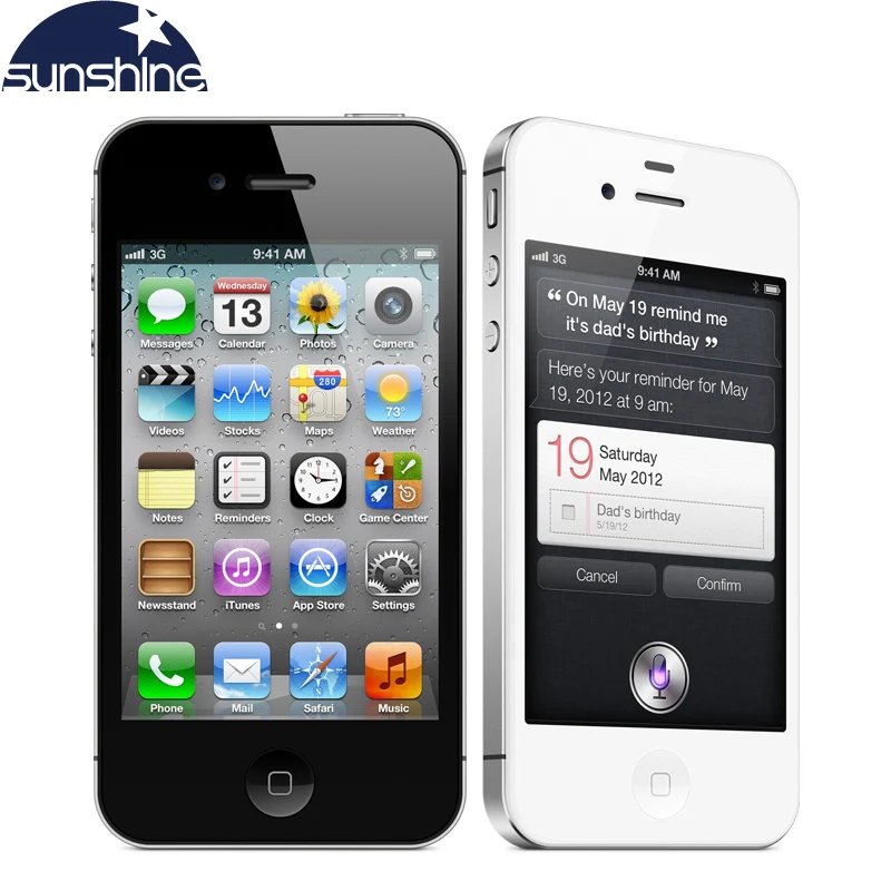 IPhone4s Оригинальный Разблокирована Apple iPhone 4S Мобильный Телефон 3.5 "IPS Смартфон 512 МБ RAM 16 ГБ ROM Используется Телефон 3 Г GPS iOS Сотовые Телефоны