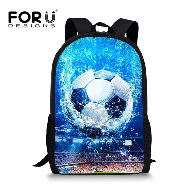 FORUDESIGNS/детей школьные ранцы для мальчиков 3D Льда и Огня Soccerly/Ножной Мяч Узор ортопедический Рюкзак Детские книжные сумки 3 шт./компл - Цвет: W1975C