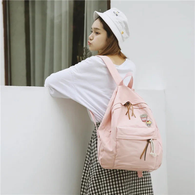 Menghuo Women Backpack for School Teenager Girls Vintage Stylish School Bag Ladies Cotton Fabric Backpack Female Bookbag Mochila (43)