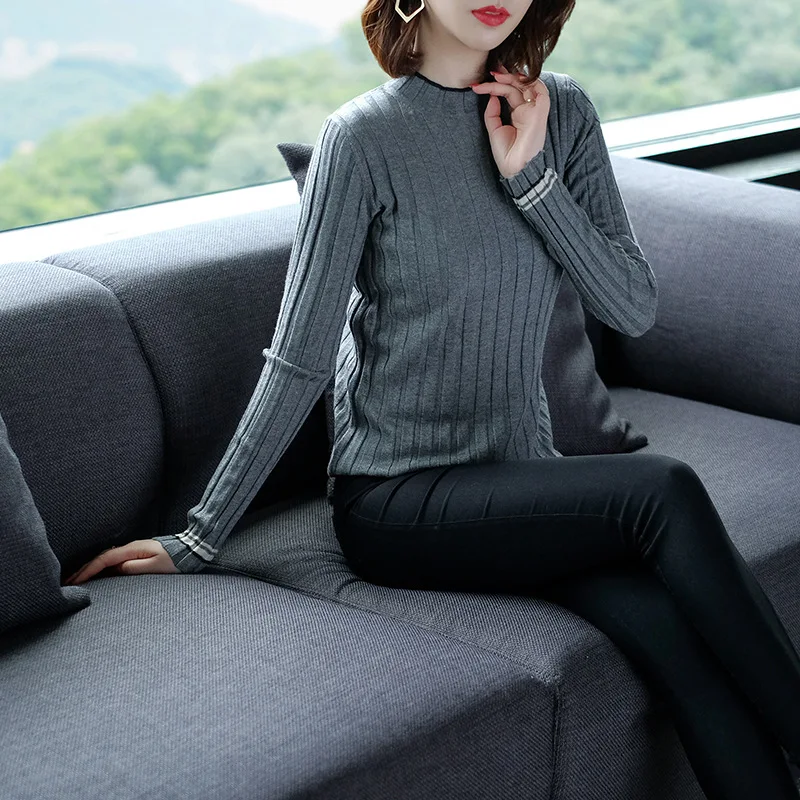 Half turtleneck long sleeve pullovers sweater 2018 new elastic knit women autumn basic sweater Half turtleneck long sleeve pullovers sweater 2018 new elastic knit women autumn basic sweater