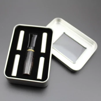 

Handmade Nature Black Italy Briar Wood Wooden Filtration Smoke Tobacco Cigarette holder Mouthpiece Filters Straight Smoking Pipe