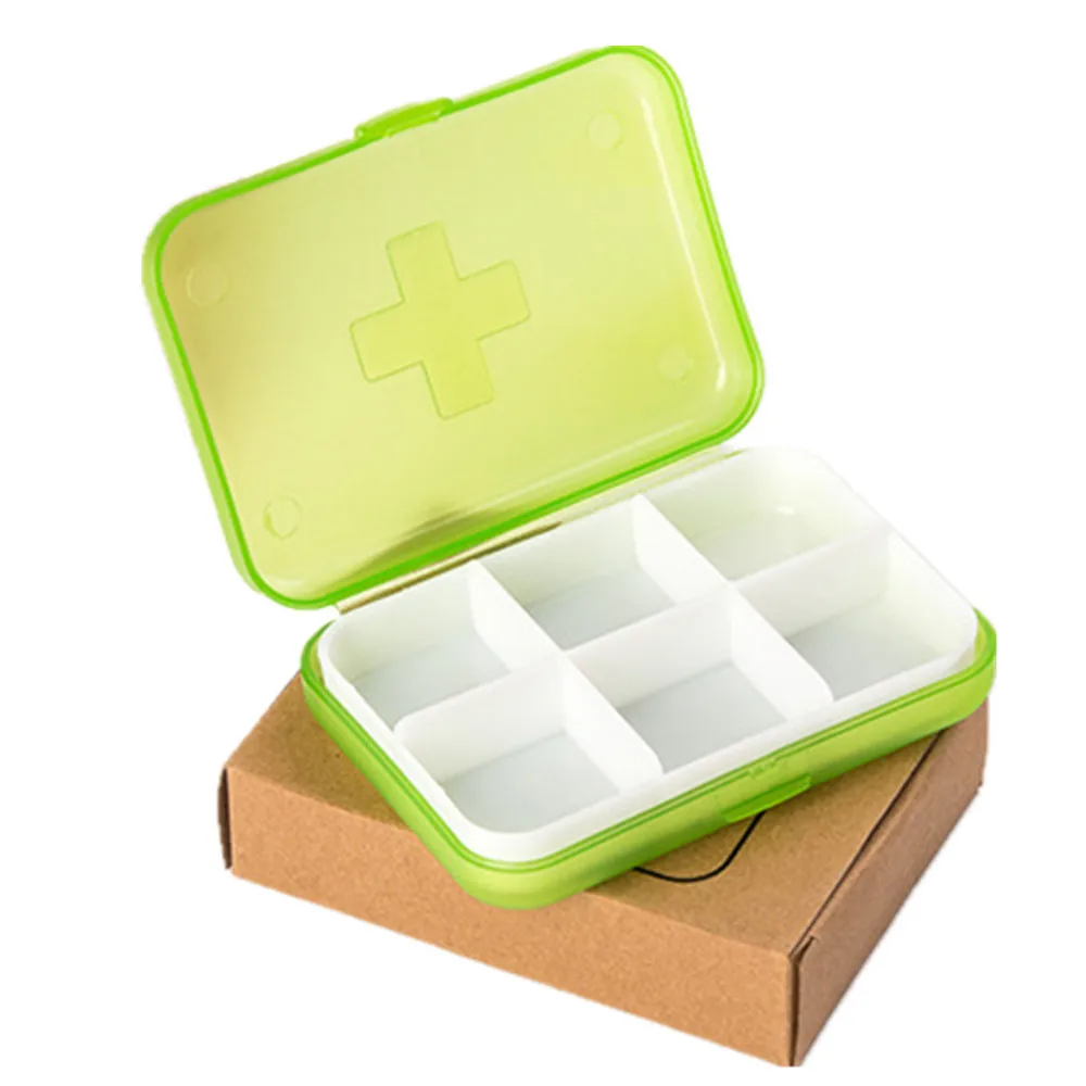 Adjustable MMini 6 Slots Portable Medical Pill Box Drug Medicine Case