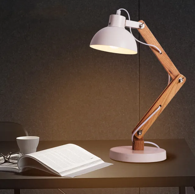 Simple Nordic Personality Creative Wooden Reading Table Lamp Bedroom Bedside Study Adjustable Simple Nordic Personality Creative Wooden Reading Table Lamp Bedroom Bedside Study Adjustable