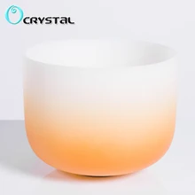8 "Meia laranja Cor D Sacral Chakra Cristal de Quartzo da Bacia do Canto Meditação Musical Instruments(China)