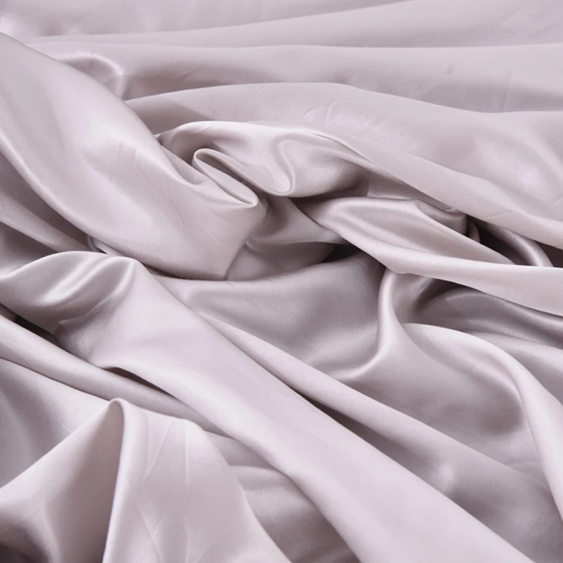 280CM Wide 19MM Light Gray Solid Color Silk Cotton Satin Fabric for