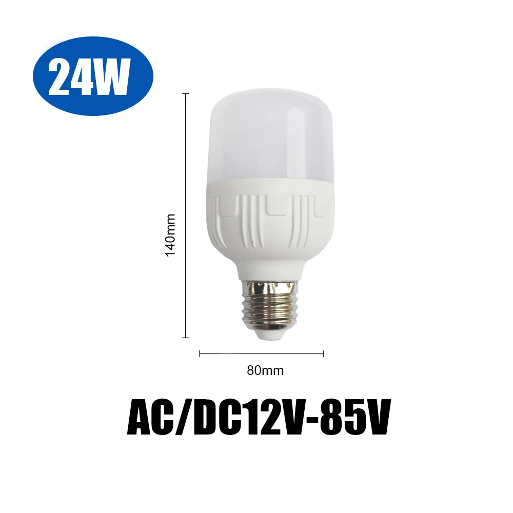5 шт./лот светодиодный лампы E27 лампы AC/DC 12V 24V 36V светодиодный светильник 3 Вт, 5 Вт, 7 Вт, 9 Вт, 15 Вт, 24 Вт, 36 Вт Bombilla светильник ing светодиодный светильник лампы низкого напряжения - Испускаемый цвет: 24W E27 SUPORT12-85V