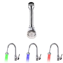 360 градусов Поворот светодиодный LED аэратор для крана-смесителя паровой Свет температура датчики сопла