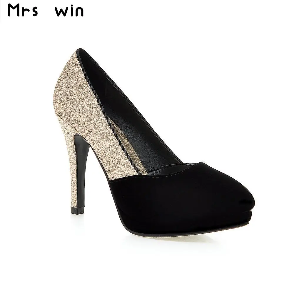 

New 2016 in spring and autumn fashion sexy ladies wedding shoes large size 34-43