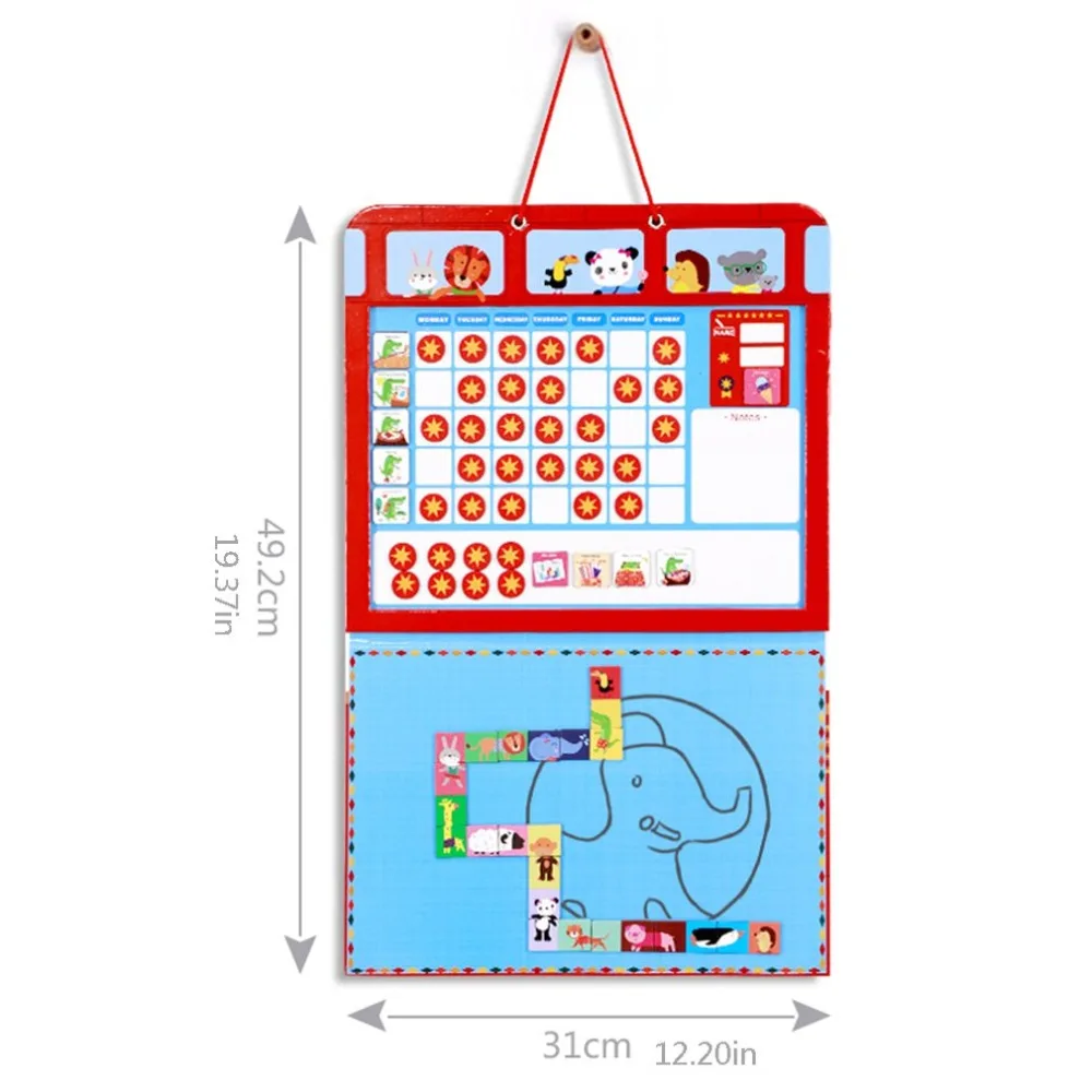 Магнитная диаграмма календарь время игрушки обучающая Магнитная награда игрушка режим записи доска для детей
