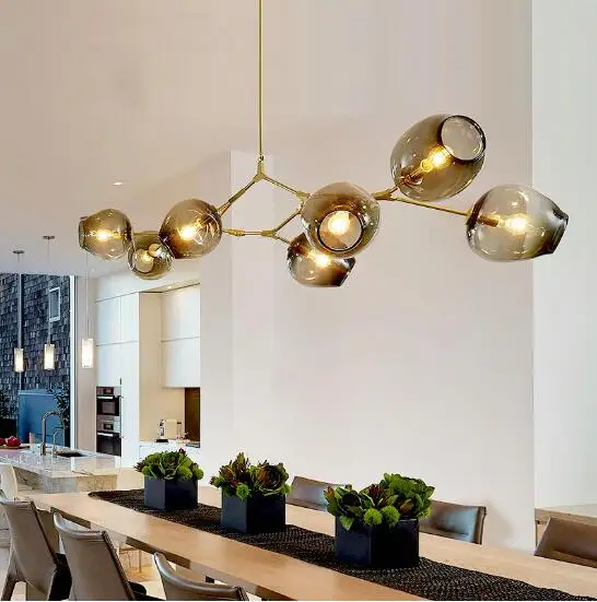

Vintage Loft Industrial Pendant Lights Gold Bar Stair Dining Room Glass Shade Retro Pendant Lamp Fixtures