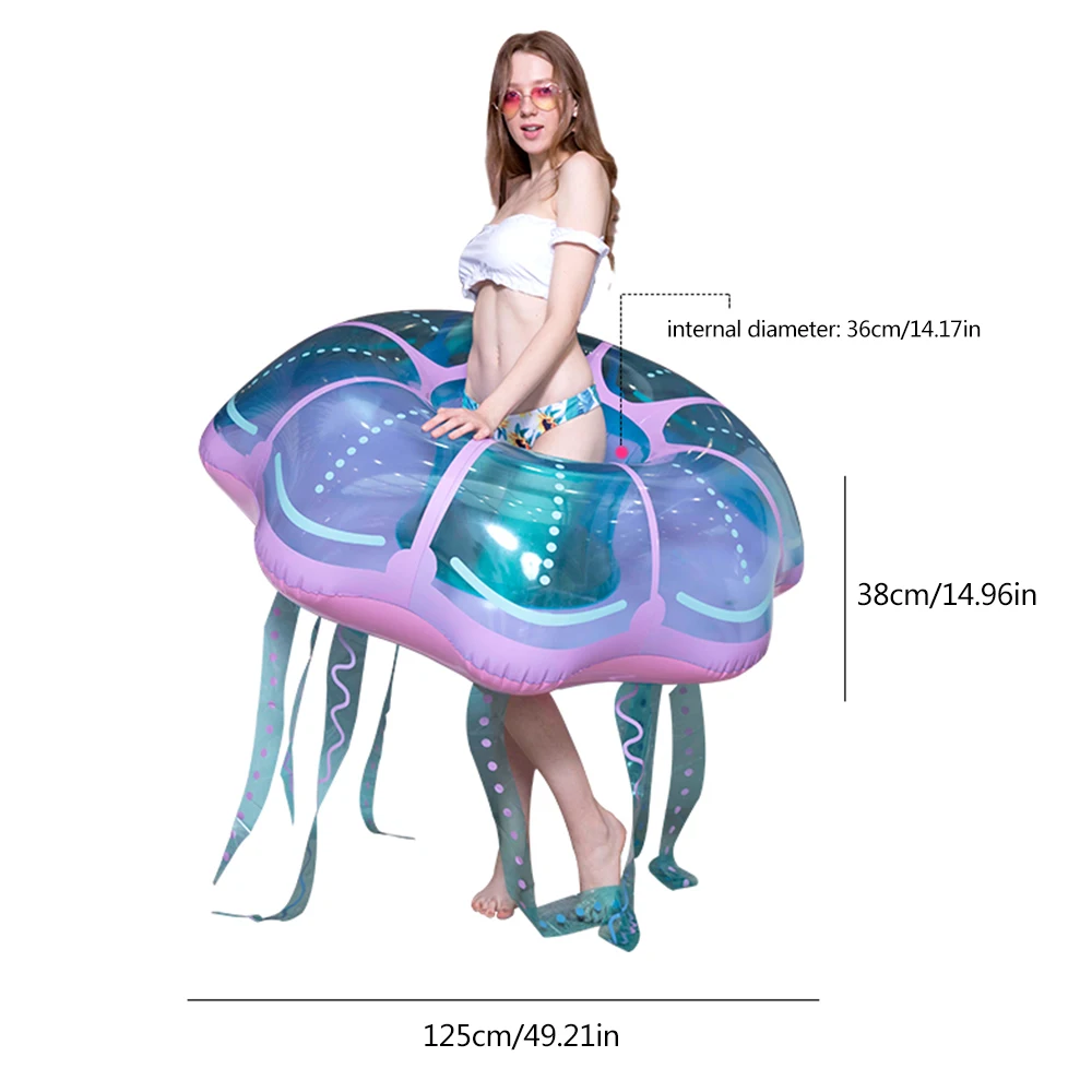 

Inflatable Jellyfish Swim Ring Large Size Inflatable Purple Jellyfish Floating Row Women Pool Float Adult Child Swimming Circle