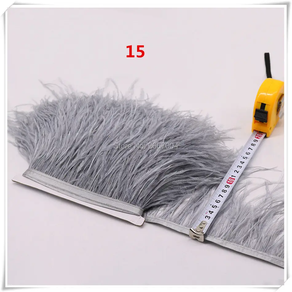17 silver gray ostrich feather fringe 5_