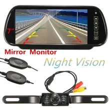 7 Inch Car Rearview Mirror Monitor 2 4GHz Wireless Video Transmitter and Receiver Kit for IR