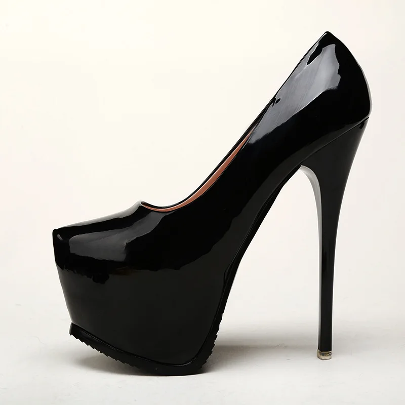 Г., женские модные туфли на каблуке с закрытым носком туфли-лодочки с открытым носком на высоком тонком каблуке свадебные туфли на очень 14 см XA-07 - Цвет: XA03 BLACK