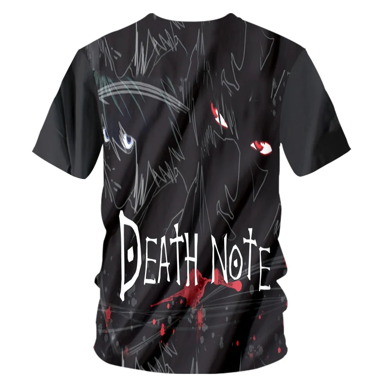 CJLM футболка Черная мужская летняя с 3d принтом футболки надписью Death Note Мужская