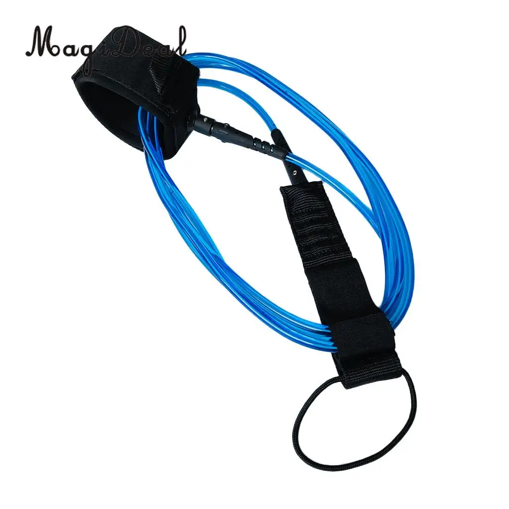 MagiDeal 10ft 7mm Surfboard Leash Leg Rope with Stainless Steel Double Swivels, Neoprene Padded Ankle Cuff Strap