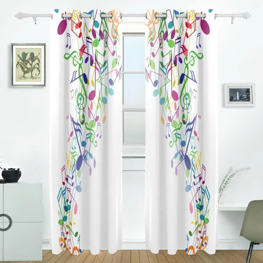 Music Note Curtains Drapes Panels Darkening Blackout Grommet Room