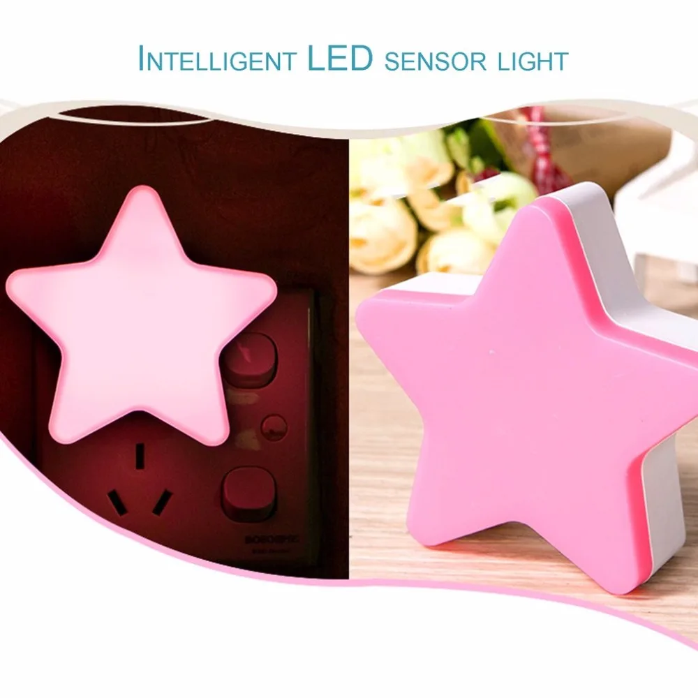 

Self-defense flashlight Mini Star Shape LED Wall Light Auto-Control Switch Anti-fall lighting light Energy saving night light