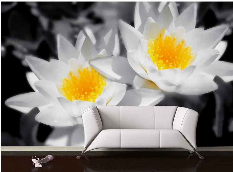

Home Decoration 3d murals wallpaper for living room Ink Lotus Living  room modern wallpaper Room