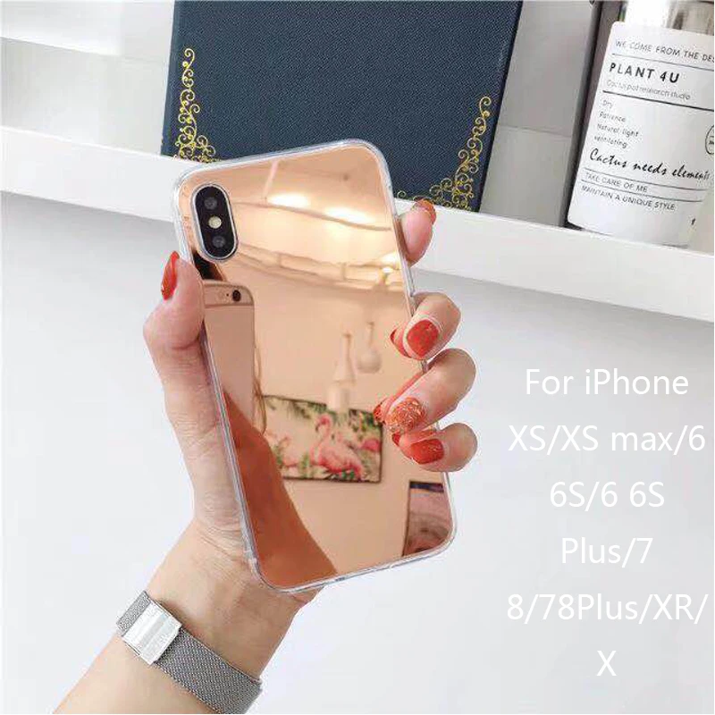 

Luxury Mirror TPU Cases for iPhone Xr Xs Max Case For iPhone X 8 7 6S 6 Plus Back Cover Anti-knock Protect