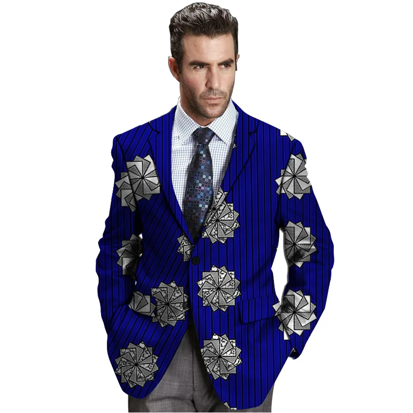 Модные для мужчин's пиджаки для женщин принт Костюм Куртка Свадьба Вечерние/партия Блейзер ручной работы Куртка dashiki мужской африканский