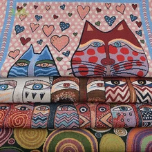 Chainho, кошки, окрашенная в пряже полиэфирная хлопковая Лоскутная ткань, жаккардовая ткань для шитья подушки, занавески, сумки материал, CLP007