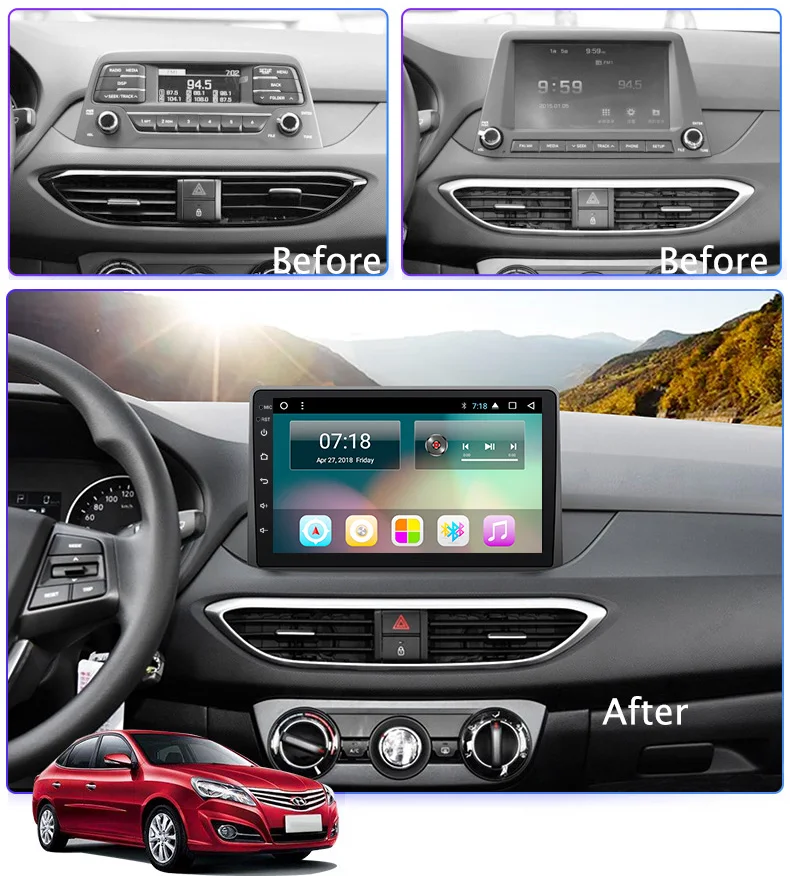 Top 9" 2.5D IPS Android 8.1 Car DVD GPS Player For Hyundai Elantra Car Radio Stereo Head Unit with Navigation 4