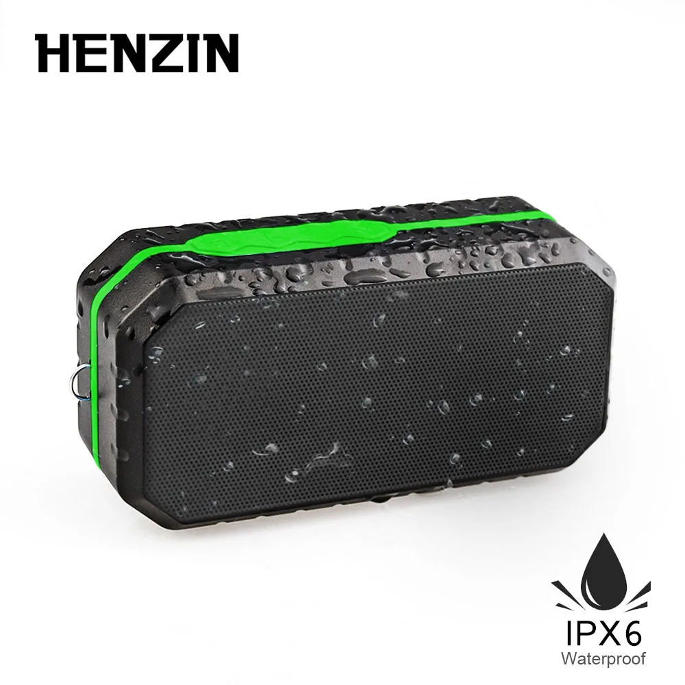 HENZIN Mini Bluetooth Динамик Водонепроницаемый IPX6 Беспроводной Портативный BT Колонка Динамик 1200 мАч с FM радио карты памяти MP3 музыка плеер