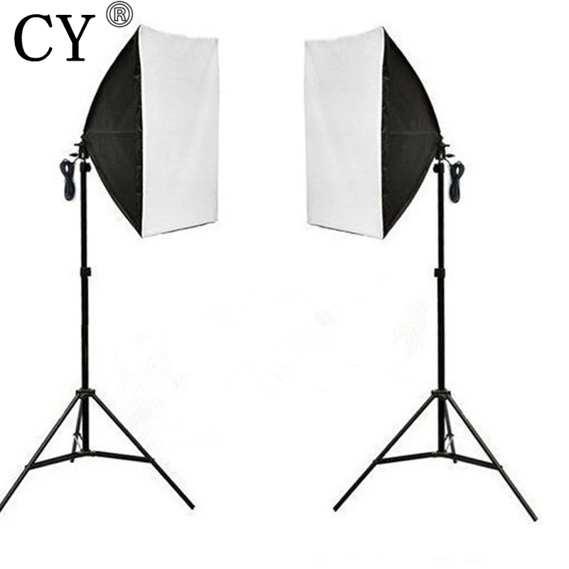 

CY Photography Studio Continuous Soft Box Lighting Kits 50x 70cm Softbox*2+Light Stand*2 Photo Studio Set Hot Selling