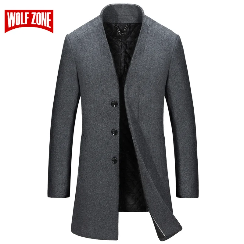 WOLF ZONE Long Coat Men Business Casual Winter Wool Slim Fit Mens Overcoat Male Brand Trench Coat Jacket Windbreaker Clothing WOLF ZONE Long Coat Men Business Casual Winter Wool Slim Fit Mens Overcoat Male Brand Trench Coat Jacket Windbreaker Clothing
