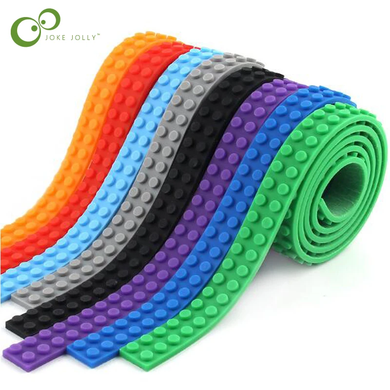 

2*240 particles Soft Building Blocks strips Washable can cut Rotatable children's toys Block base LYQ