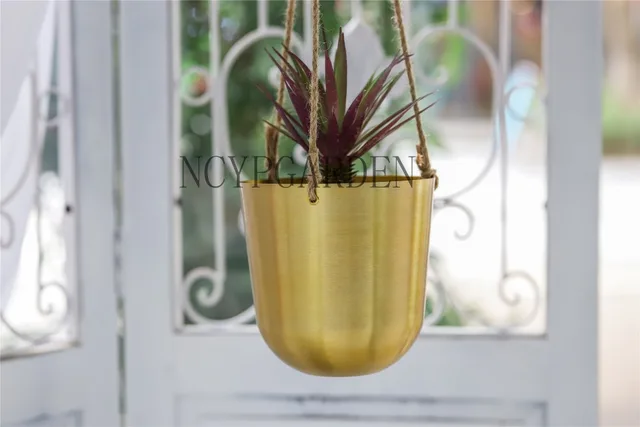 Modern Hanging Metal Flower Pot Planter European American Style Modern Hanging Metal Flower Pot Planter European American Style Succulents Vase Container Gold
