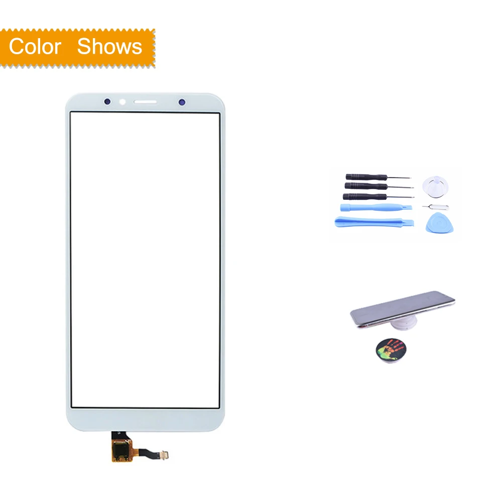 Сенсорный экран для huawei Y6 PRIME ATU-L31 сенсорный экран Y6 Сенсорная панель дигитайзер Переднее стекло Внешний объектив 5,7" - Цвет: white with gift