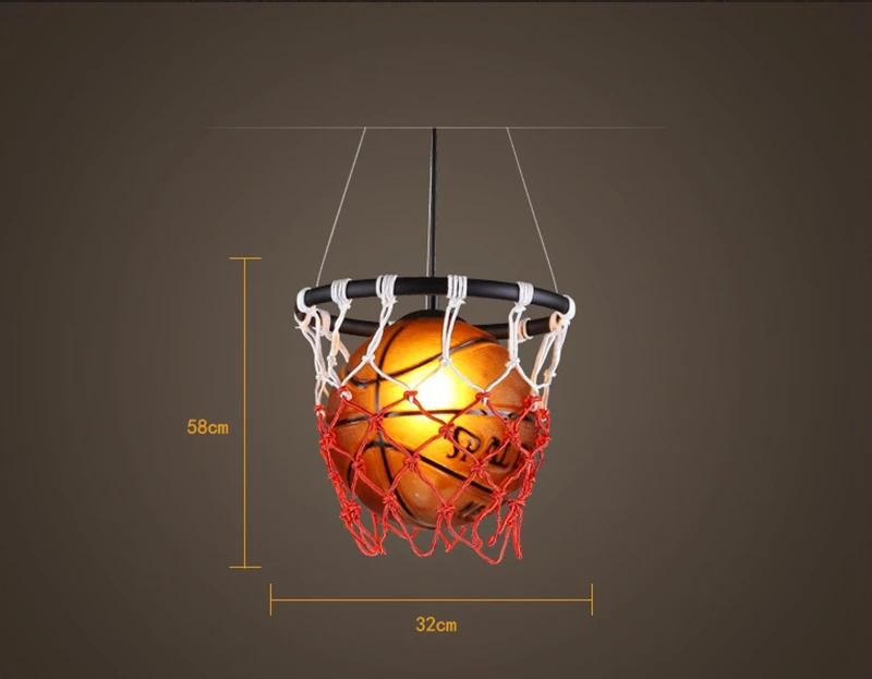 Creative Retro American Style Basketball Theme  Counter Art Decoration for Stadium Chandelier Restaurant Bar Boy Bedroom (6)
