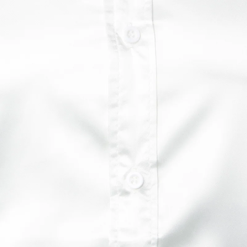 Брендовая шелковая рубашка для мужчин 2018 атласная гладкая с длинным рукавом Chemise Homme повседневное Slim Fit сплошной цвет свадебное платье