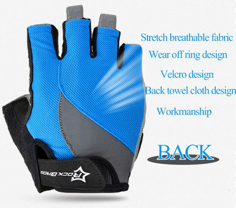 RockBros Нескользящие дышащие перчатки для горного велосипеда мужские женские летние велосипедные гелевые накладки для велоспорта короткие спортивные перчатки на полпальца ciclismo
